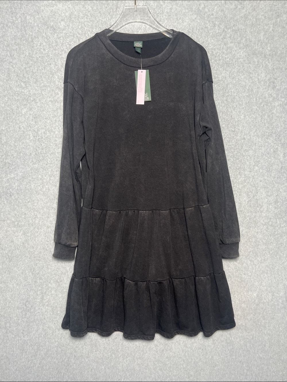 Wild Fable Black Mineral Wash Sweatshirt Dress NWT S